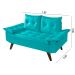 Sofa Retro Bariloche 2 Lugares Revestimento Courino Pes em Madeira