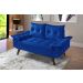 Sofa Retro Bariloche 2 Lugares Revestimento Courino Pes em Madeira
