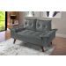 Sofa Retro Bariloche 2 Lugares Revestimento Courino Pes em Madeira