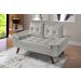 Sofa Retro Bariloche 2 Lugares Revestimento Courino Pes em Madeira