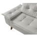 Sofa Retro Bariloche 2 Lugares Revestimento Courino Pes em Madeira