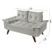 Sofa Retro Bariloche 2 Lugares Revestimento Courino Pes em Madeira