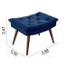 Sofa Retro Bariloche 3 Lugares Tecido Suede Com Duas Banquetas Rubi Pes em Madeira