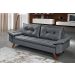 Sofa Retro Bariloche 3 Lugares Tecido Suede Com Duas Banquetas Rubi Pes em Madeira
