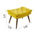 Sofa Retro Bariloche 3 Lugares Tecido Suede Com Duas Banquetas Rubi Pes em Madeira
