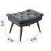 Sofa Retro Bariloche 3 Lugares Tecido Suede Com Duas Banquetas Rubi Pes em Madeira