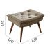 Sofa Retro Bariloche 3 Lugares Tecido Suede Com Duas Banquetas Rubi Pes em Madeira