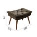Sofa Retro Bariloche 3 Lugares Tecido Suede Com Duas Banquetas Rubi Pes em Madeira