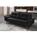 Sofa Retro Bariloche 3 Lugares Tecido Suede Com Duas Banquetas Rubi Pes em Madeira