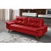 Sofa Retro Bariloche 3 Lugares Tecido Suede Com Duas Banquetas Rubi Pes em Madeira