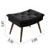 Sofa Retro Bariloche 3 Lugares Tecido Suede Com Duas Banquetas Rubi Pes em Madeira