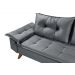 Sofa Retro Bariloche 3 Lugares Tecido Suede Pes em Madeira