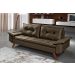 Sofa Retro Bariloche 3 Lugares Tecido Suede Pes em Madeira