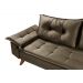 Sofa Retro Bariloche 3 Lugares Tecido Suede Pes em Madeira