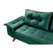 Sofa Retro Bariloche 3 Lugares Tecido Suede Pes em Madeira
