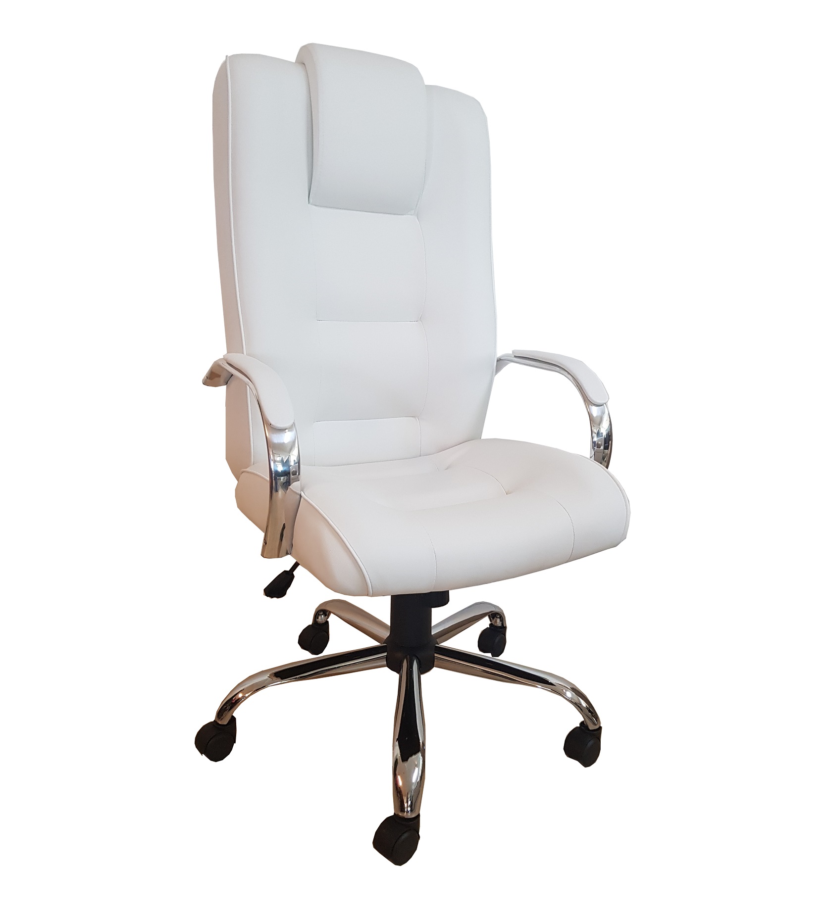 Cadeira Giratória Escritório Classic Presidente Branca Relax Base Cromada c/ Rodizio - 100% Nacional