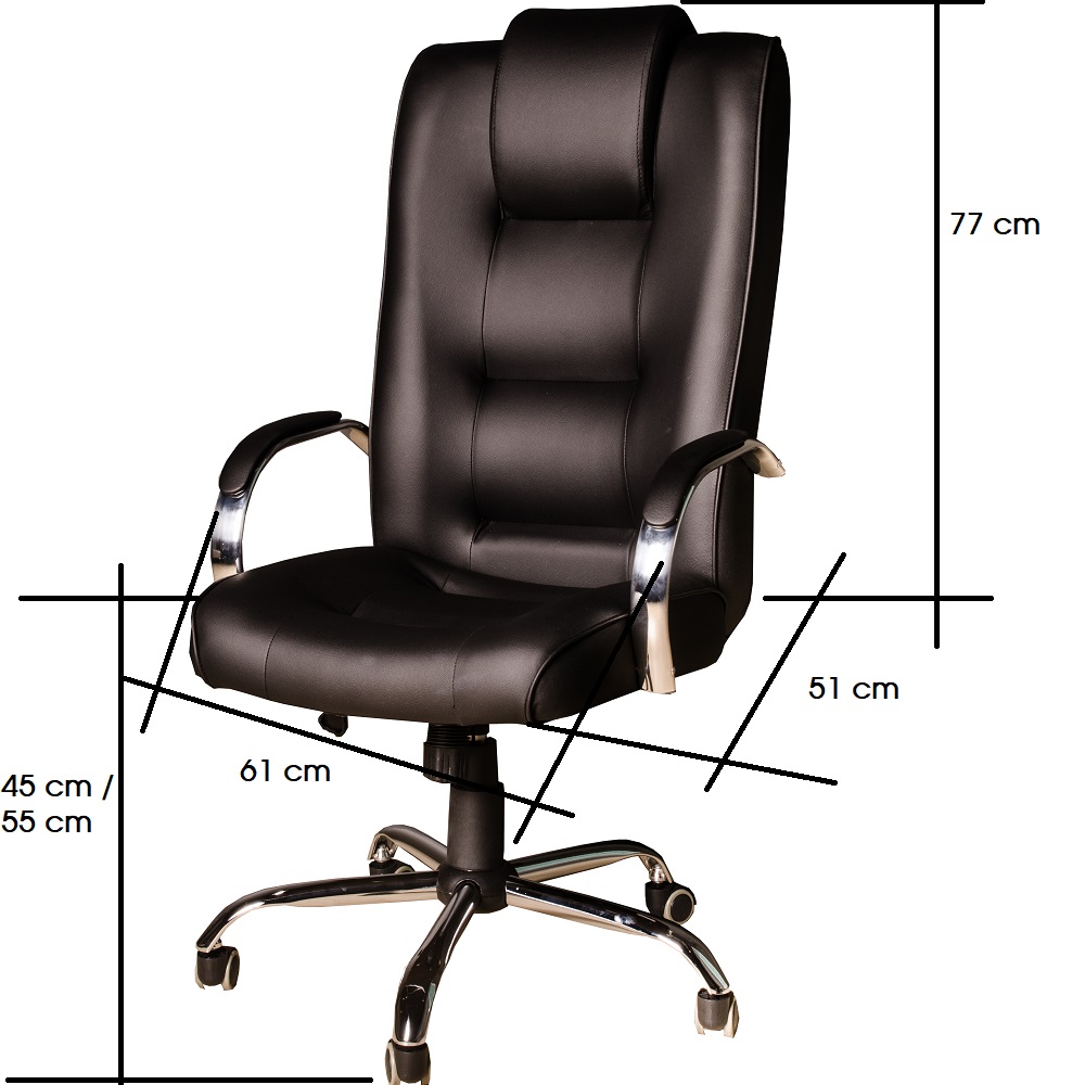 Cadeira Giratória Escritório Classic Presidente Branca Relax Base Cromada c/ Rodizio - 100% Nacional
