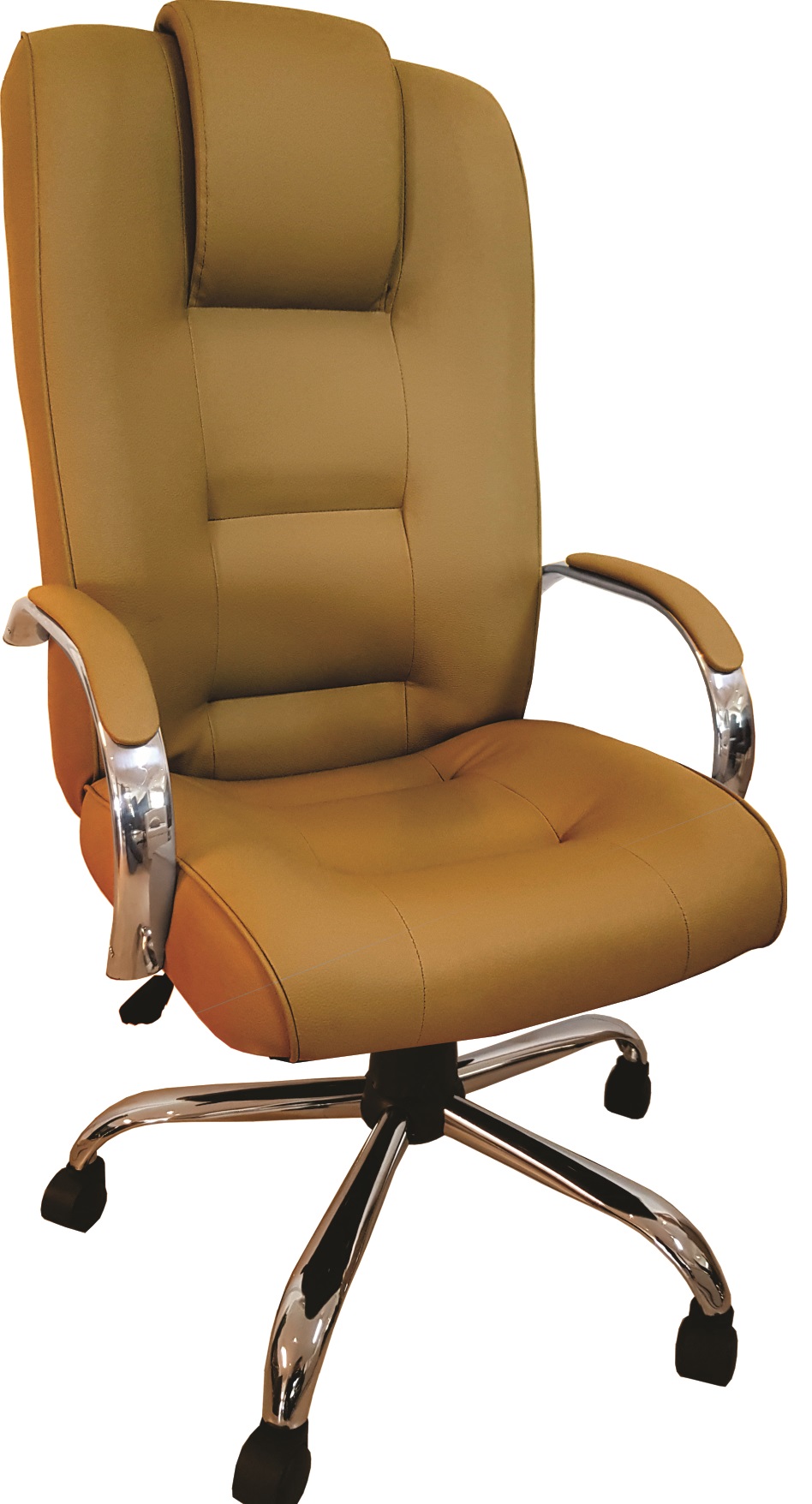 Cadeira Giratória Escritório Classic Presidente Caramelo Relax Base Cromada c/ Rodizio - 100% Nacional