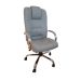 Cadeira Giratória Escritório Classic Presidente Cinza Relax Base Cromada c/ Rodizio - 100% Nacional