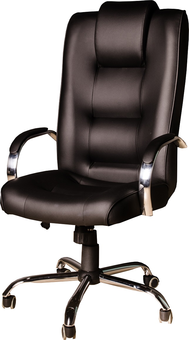 Cadeira Giratória Escritório Classic Presidente Preta Relax Base Cromada c/ Rodizio - 100% Nacional
