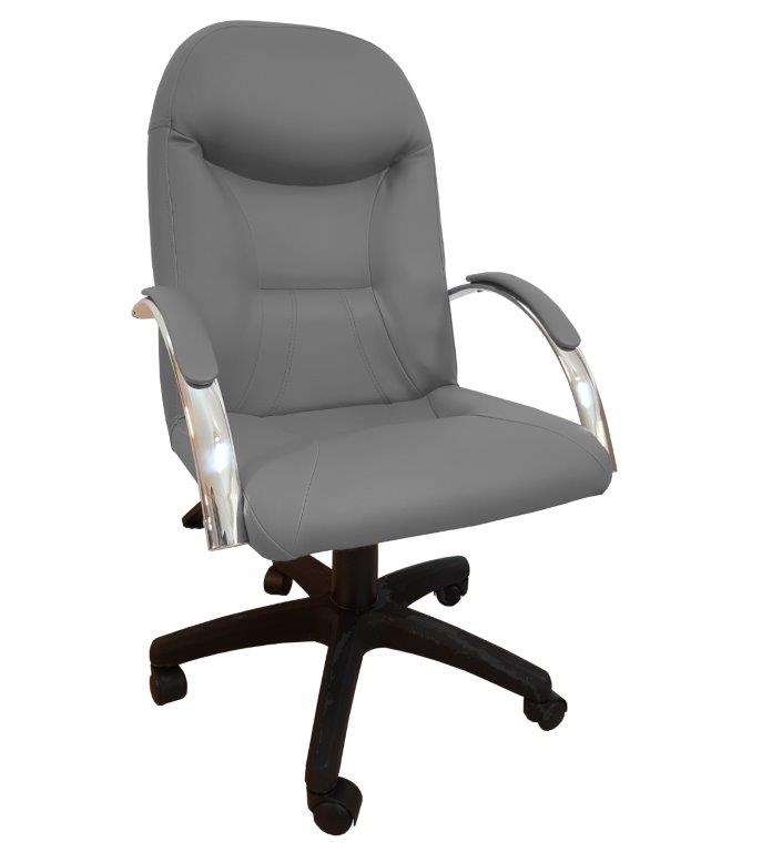 Cadeira Giratória Escritório Day Presidente Cinza Relax Base Preta c/ Rodizio - 100% Nacional