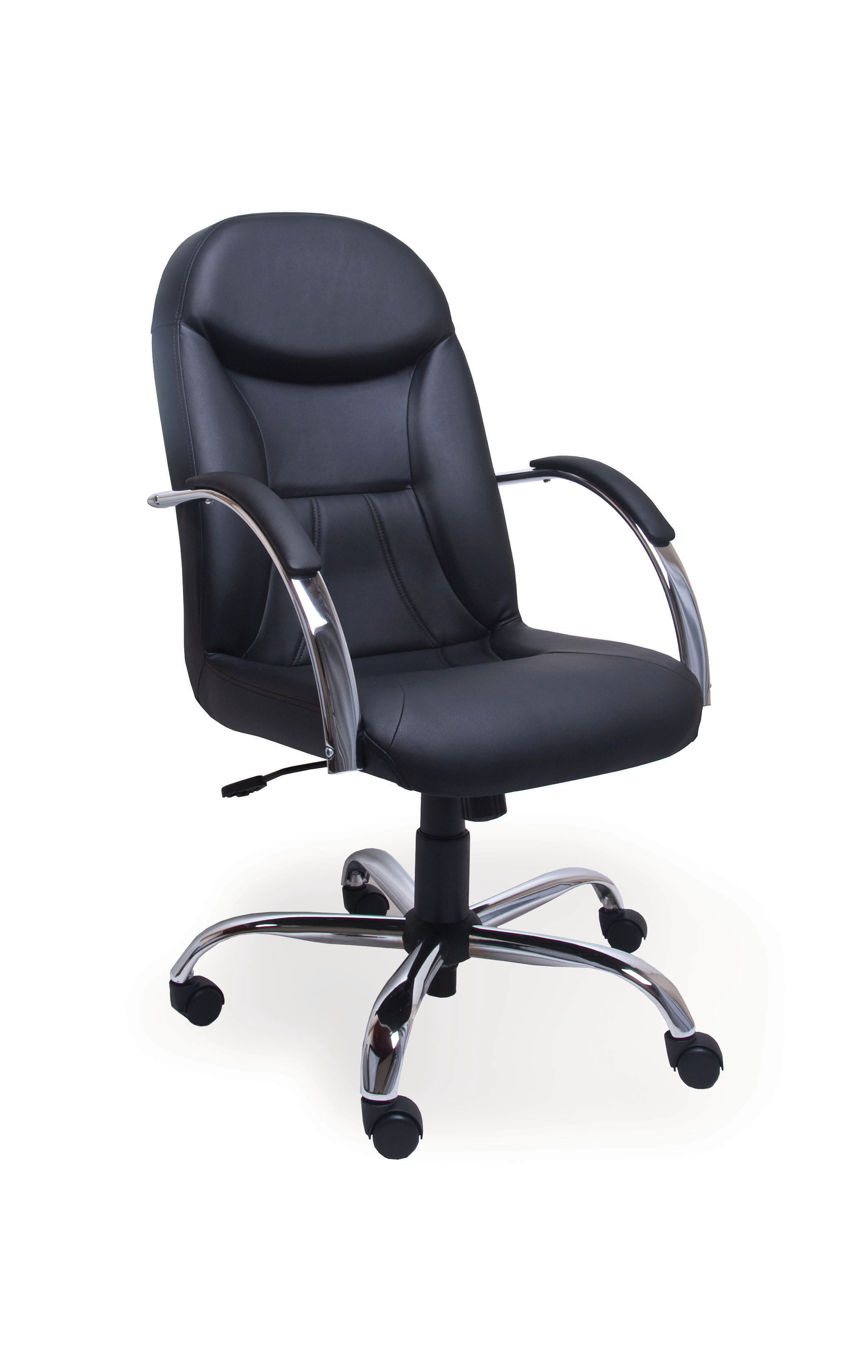 Cadeira Giratória Escritório Day Presidente Preta Relax Base Cromada c/ Rodizio - 100% Nacional