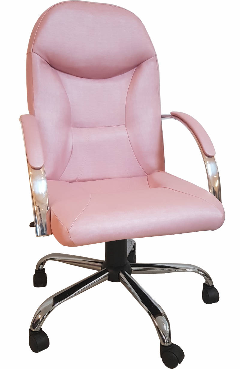 Cadeira Giratória Escritório Day Presidente Rosê Gold Relax Base Cromada c/ Rodizio - 100% Nacional