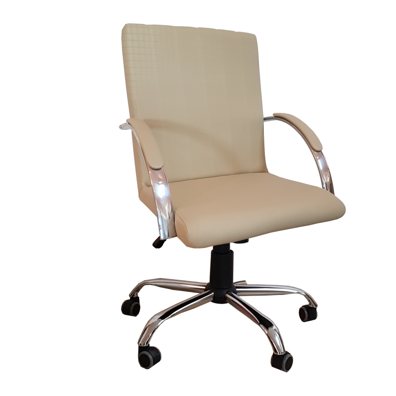 Cadeira Giratória Escritório Work Marfim Relax Base Cromada c/ Rodizio - 100% Nacional