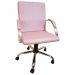 Cadeira Giratória Escritório Work Rosê Gold Relax Base Cromada c/ Rodizio - 100% Nacional