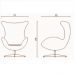 Poltrona Egg Arne Jacobsen Aluminio Relax Com Trava Bicolor - 100% Nacional