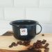 Caneca Esmaltada com Alça Preta Xícara em Ágata para Café 200ml Esmaltados Silva