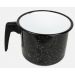 Caneca Leiteira Esmaltada no 16 Preto branco atóxico 2 L cabo Baquelite  ESMALTADOS SILVA 2328 