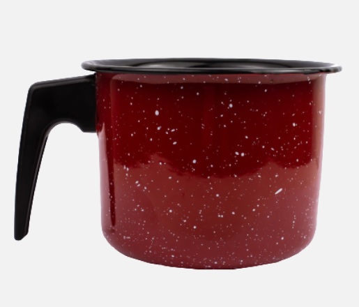 Caneca Leiteira Esmaltada no 16 vermelha atóxico 2,0 L cabo Baquelite  ESMALTADOS SILVA 2193 