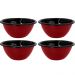 Conjunto 4 Tigelas Esmaltadas Ágata 500ml Bowls para Servir Esmaltados Silva Vermelho