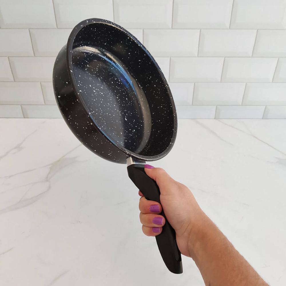 Frigideira Esmaltada Funda 22cm 2,3L Compatível com Fogão de Indução Esmaltados Silva Preta