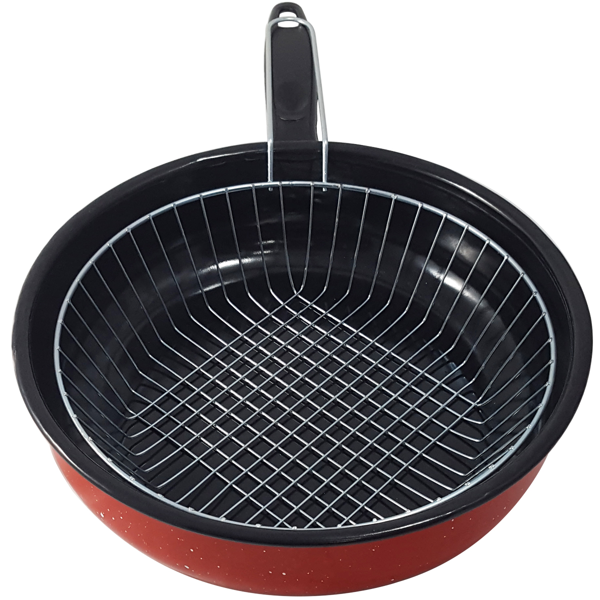 Frigideira Fritadeira 2,7l Com Cesto Esmaltada Cabo Plástico