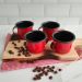Jogo 4 Canecas Esmaltadas Retrô Vermelhas 90ml Xícaras Ágata Para Café Chá