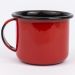 Jogo 4 Canecas Esmaltadas Retrô Vermelhas 90ml Xícaras Ágata Para Café Chá