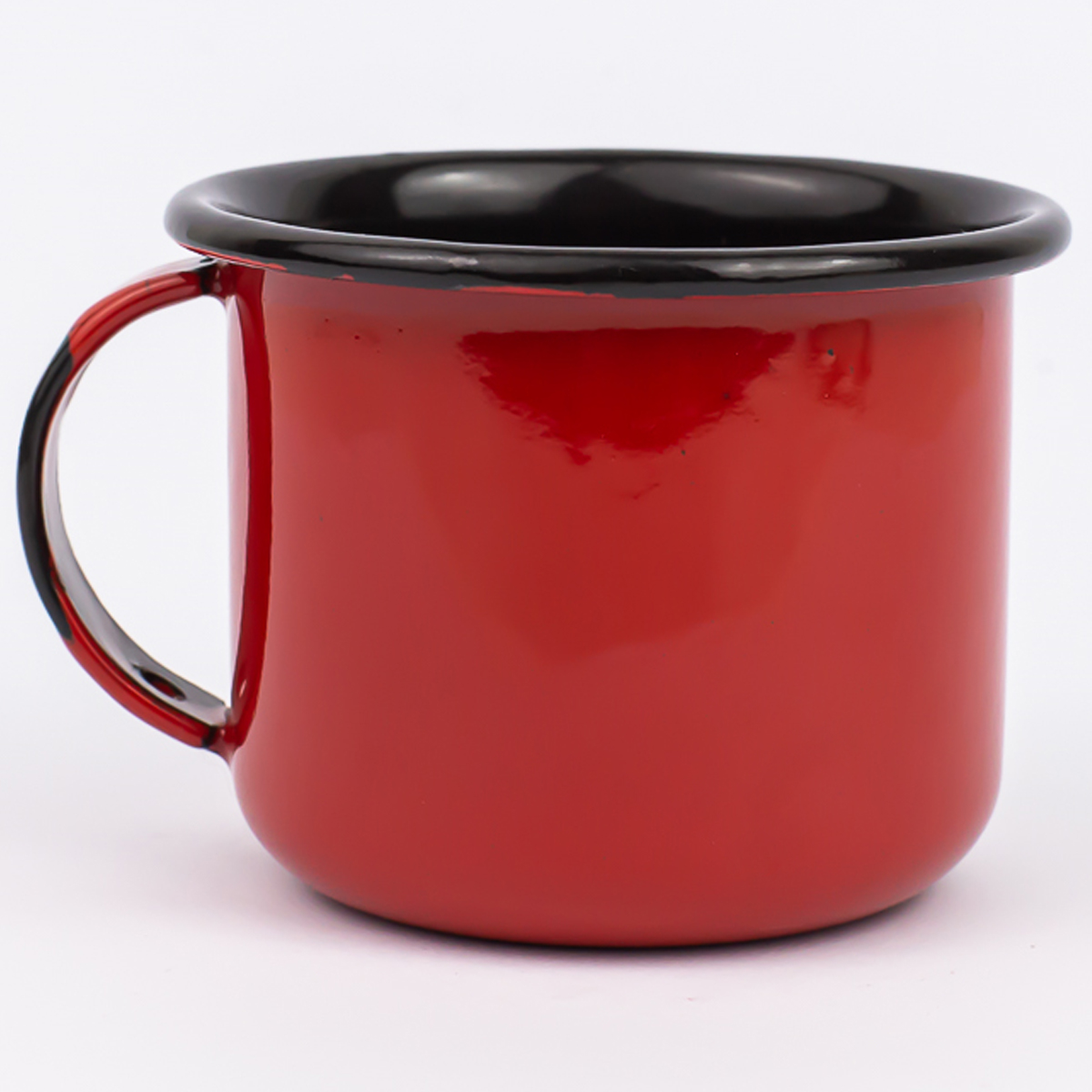 Jogo 4 Canecas Esmaltadas Retrô Vermelhas 90ml Xícaras Ágata Para Café Chá