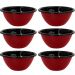 Jogo 6 Tigelas Esmaltadas Ágata 500ml Bowls para Servir Esmaltados Silva Vermelho