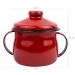 Jogo De Café Esmaltado 6 Xícaras De Ágata 90ml E Açucareiro Esmaltado 500ml Vermelho