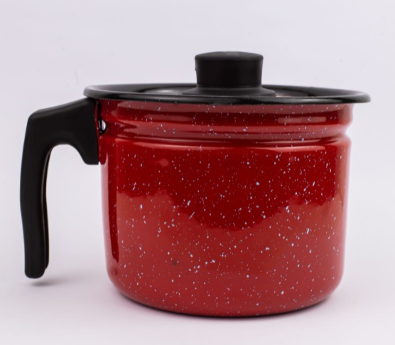 Leiteira Fevedor no 16 Esmaltada Tampa vermelho 1,9 L cabo baquelite Esmaltados Silva 2284 