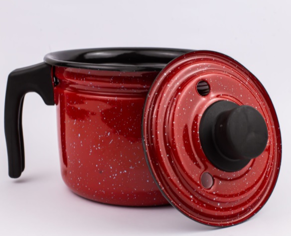 Leiteira Fevedor no 16 Esmaltada Tampa vermelho 1,9 L cabo baquelite Esmaltados Silva 2284 