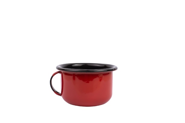 Xícara Caneca com  pires Esmaltada no 8  180ml Vermelha 2275 e 2267