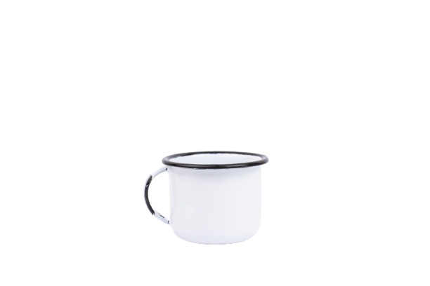 Xícara Caneca com pires Esmaltada 90ml Branco no 6  2314 e 2317