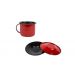 Xícara Caneca com pires Esmaltada 90ml Vermelho no 6  2271 e 2263