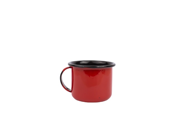 Xícara Caneca com pires Esmaltada 90ml Vermelho no 6  2271 e 2263