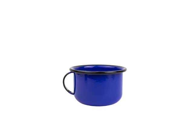 Xícara Caneca com pires Esmaltada no 8 180ml Azul 2277 e 2269