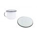 Xícara Caneca com pires Esmaltada no 8 180ml Branco 2315 e 2318