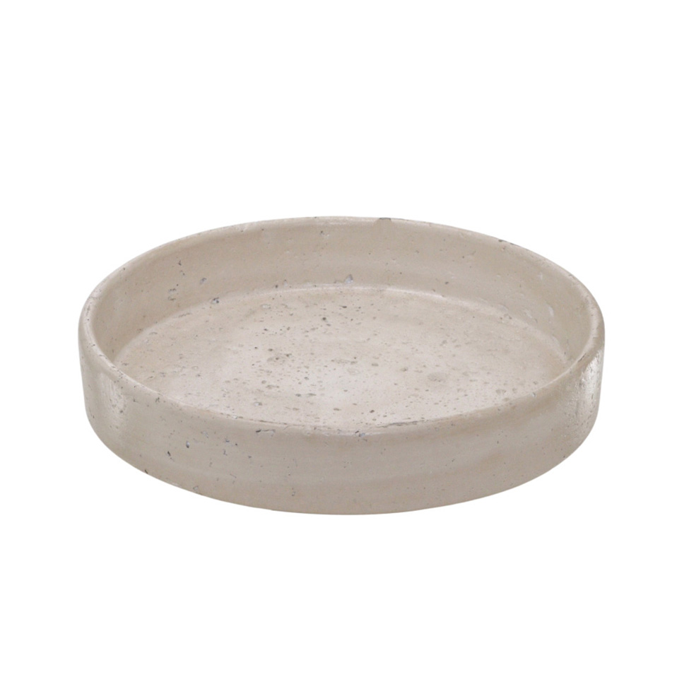 Bandeja Decorativa Espressione Redonda Bege 23x23 cm